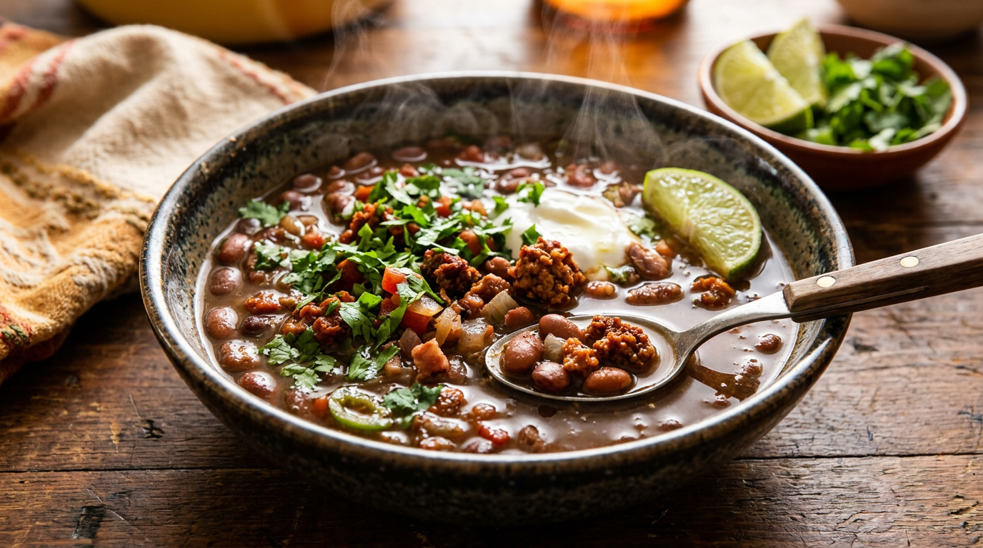 A bowl of savory Charro beans