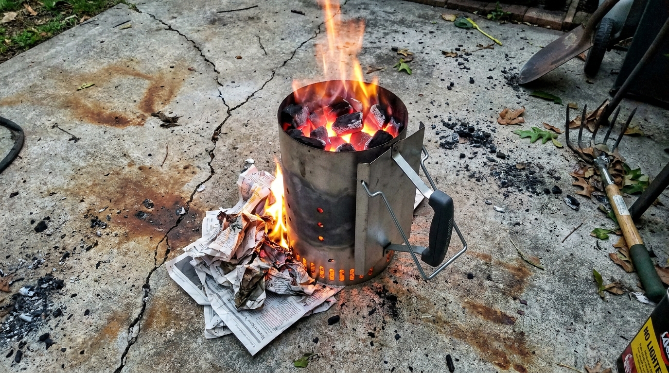 How to Light a Charcoal Chimney Without Lighter Fluid