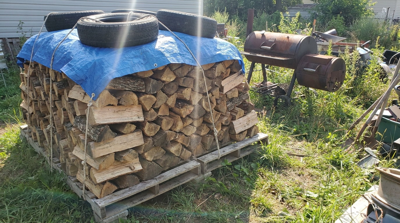 How to Season and Store Firewood for Clean Offset Smoke