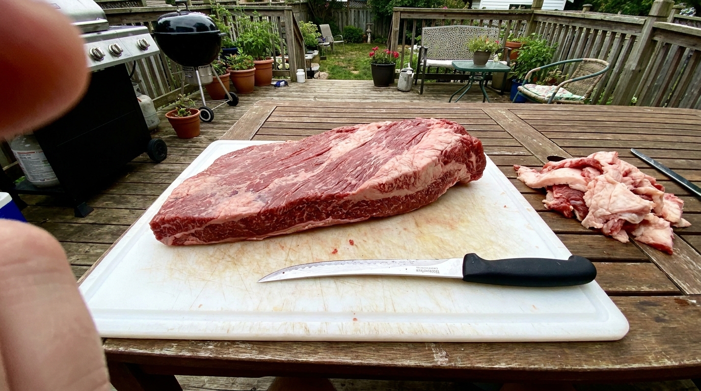 Trimming a Packer Brisket for Even Smoking